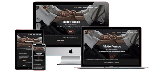 presentation de site aikididopessac sur multiécran responsive design